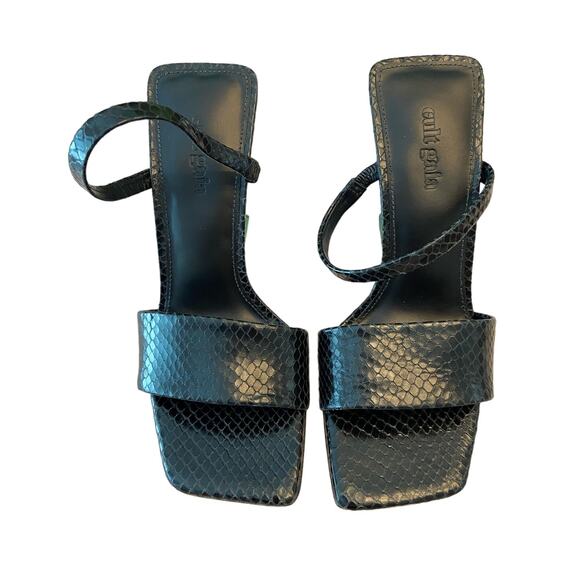 Cult Gaia Rene Cutout Sculpted Illusion Heel Sandal Square Toe Leather Size 35.5 - Picture 7 of 13